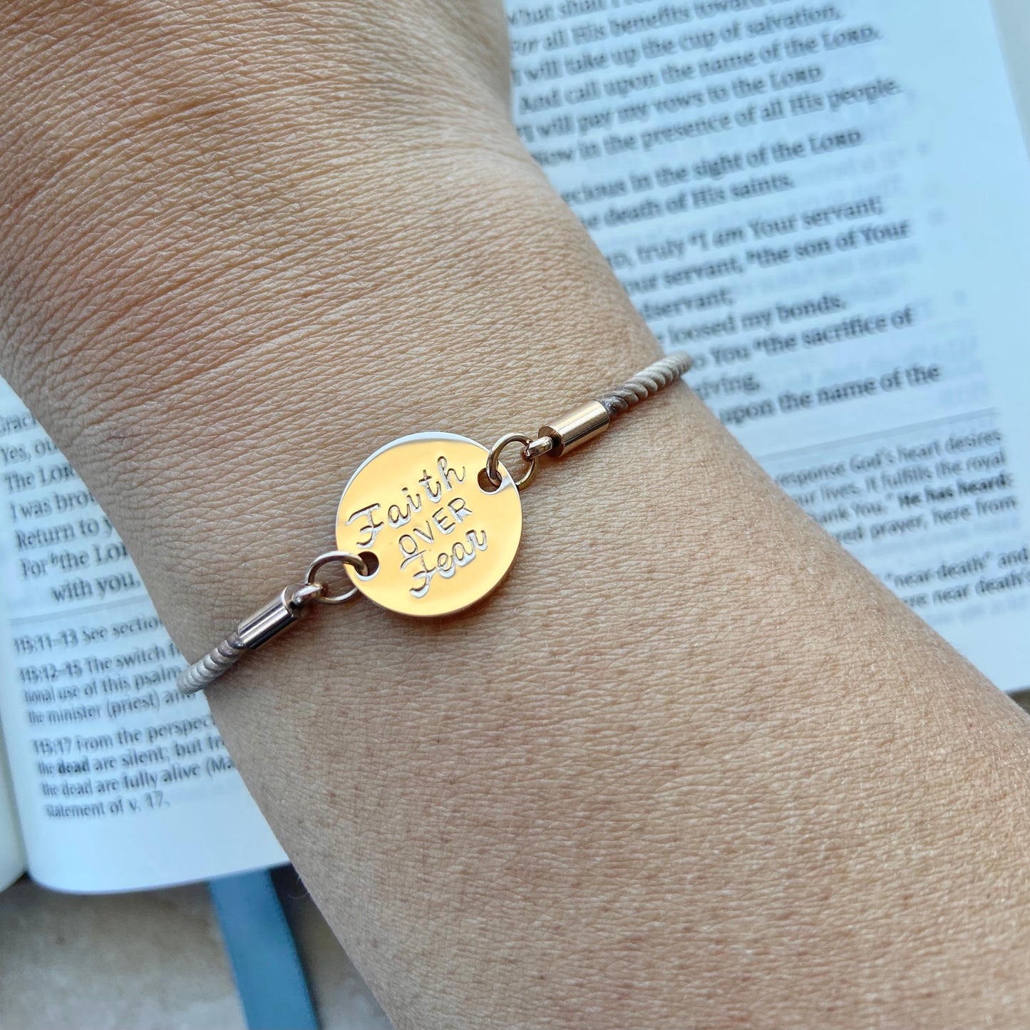 'Faith over fear' Rope Bracelet