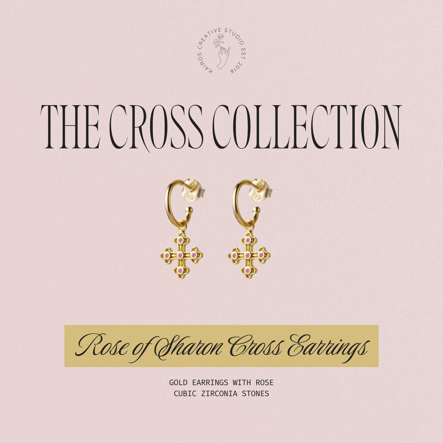 Rose of Sharon Cross Earrings