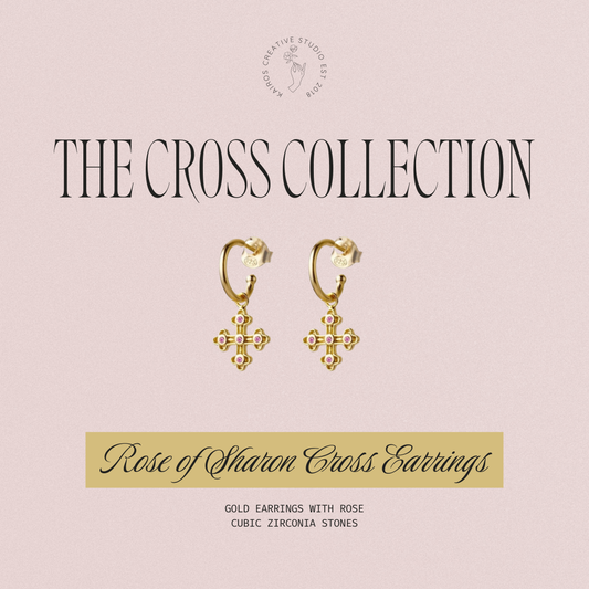 Rose of Sharon Cross Earrings
