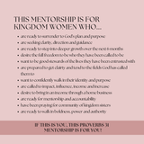 Proverbs 31 Mentorship - 6 month Mentorship for Kingdom Women (13th May - 14th October 2025)