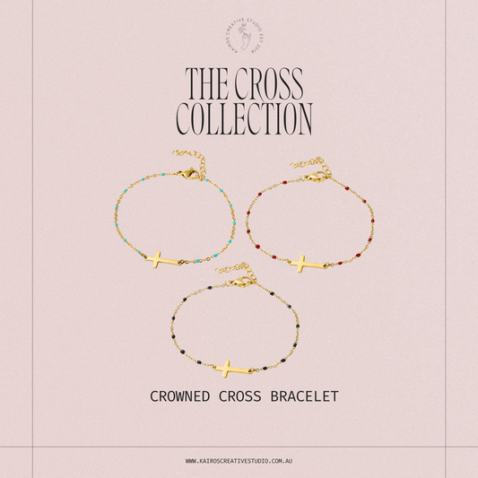 Crowned Cross Bracelet