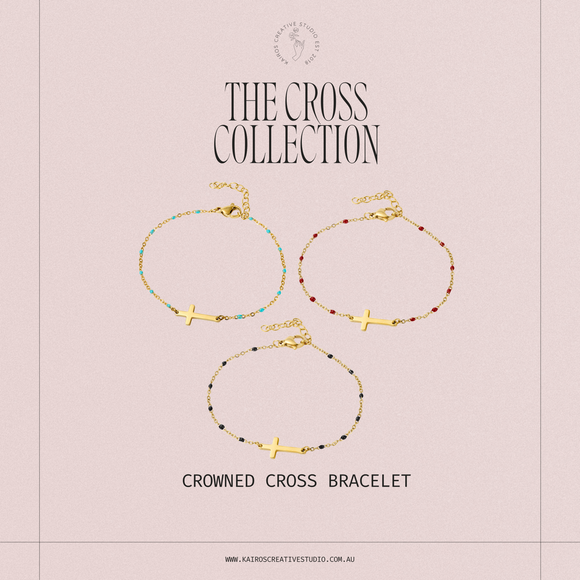 Crowned Cross Bracelet