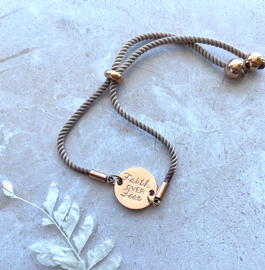 'Faith over fear' Rope Bracelet