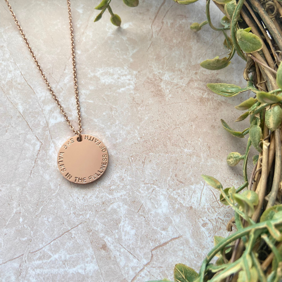 She Walks in the Fullness of Faith Necklace